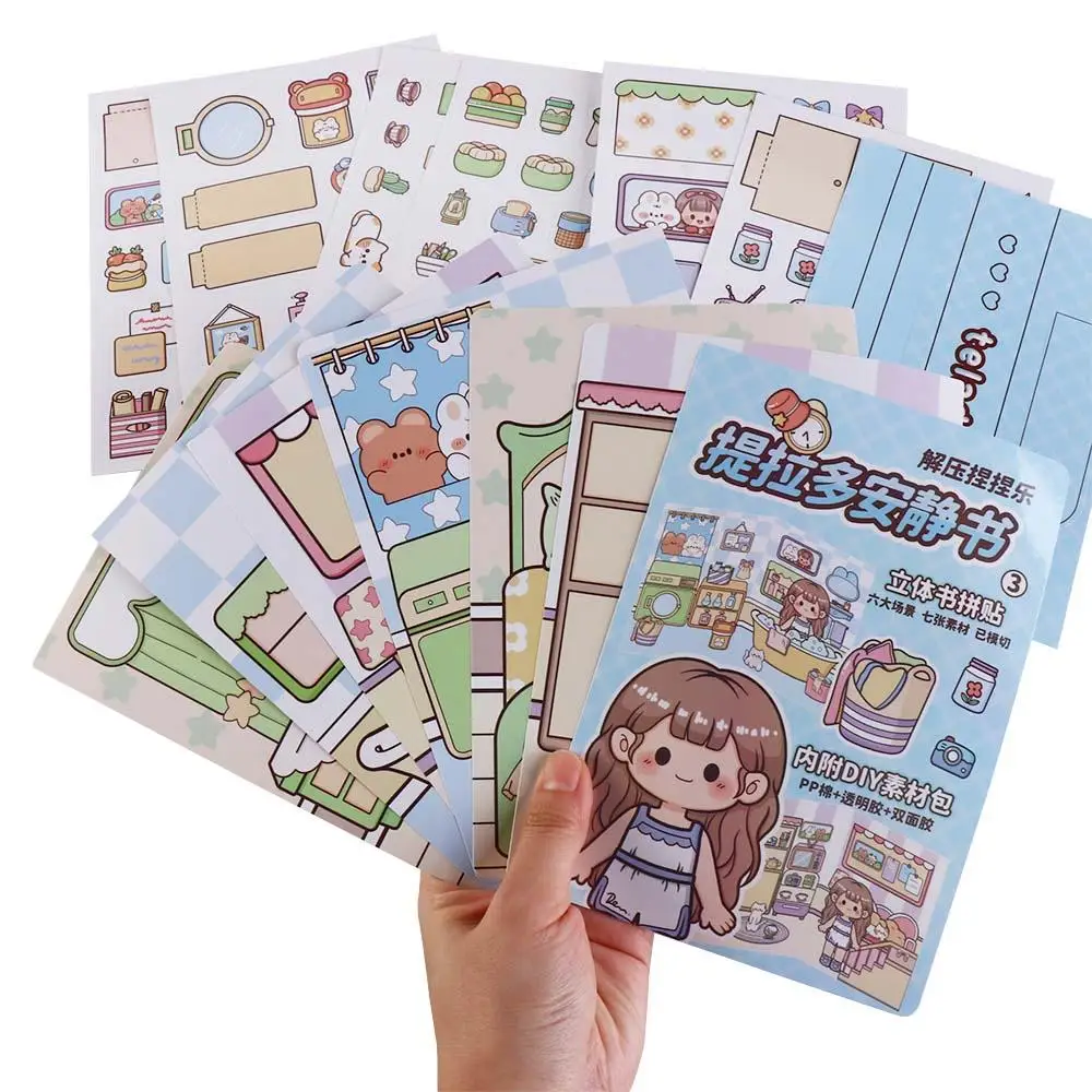 Scrapbook Kawaii Pinch Muziek Rustig Boek Sticker Boek Papier Telado Druk Boek Cartoon Activiteit Boeken Kinderen