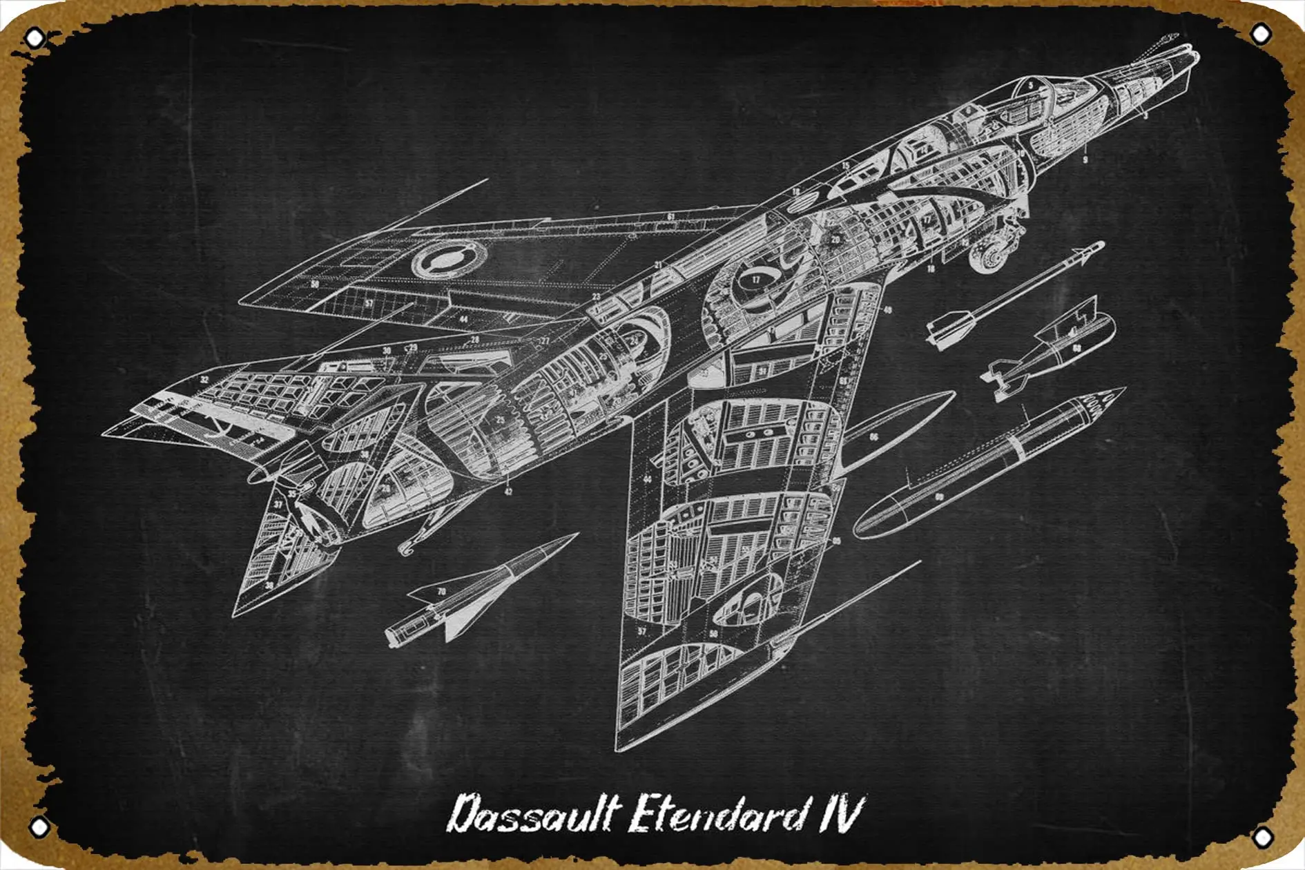 Dassault Etendard IV Plaque Poster Metal Tin Sign 8