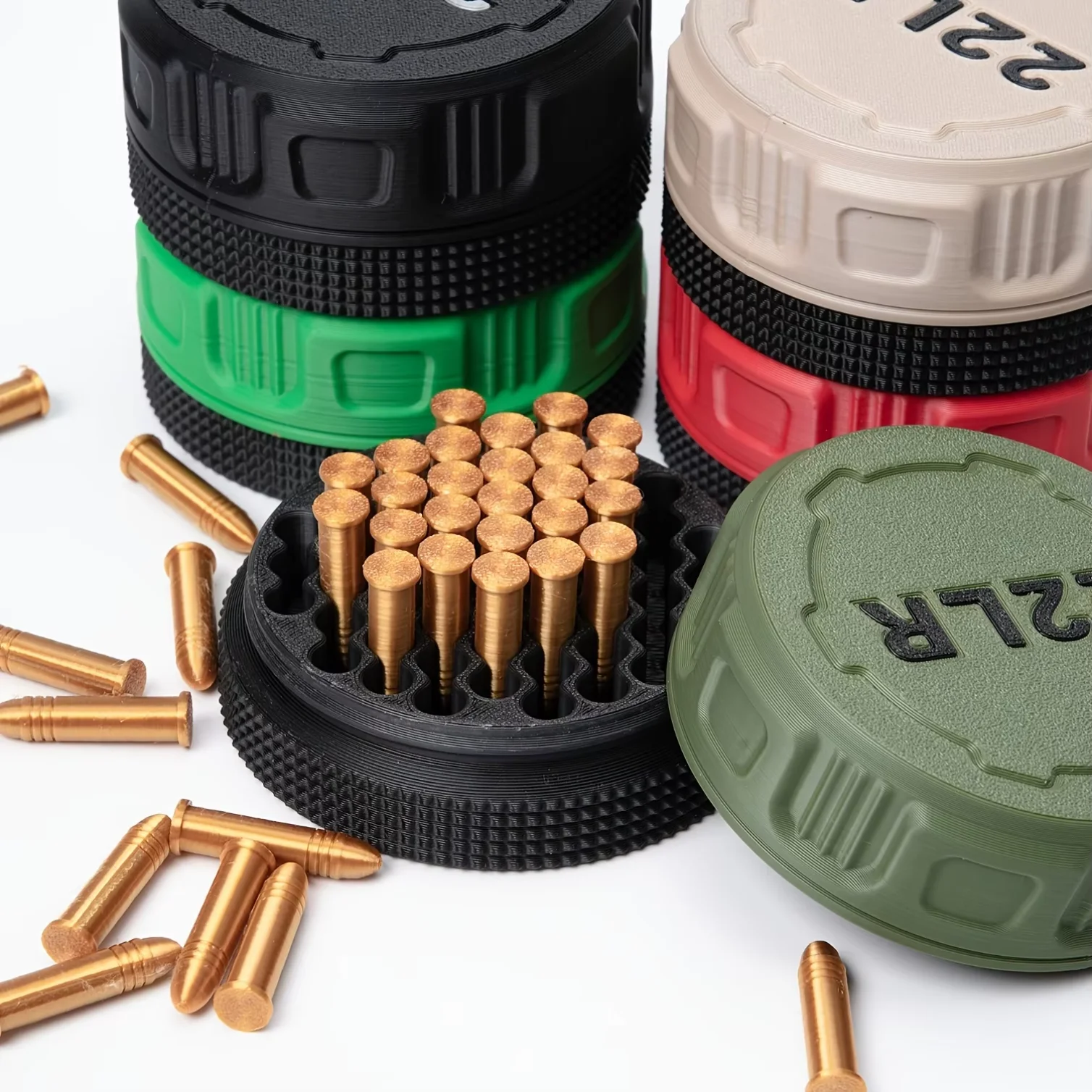 Mini .22LR Ammunition Storage Box Pocket Size Fits 50 Rounds Secure Screw Lid Durable Case For Small Caliber Rounds
