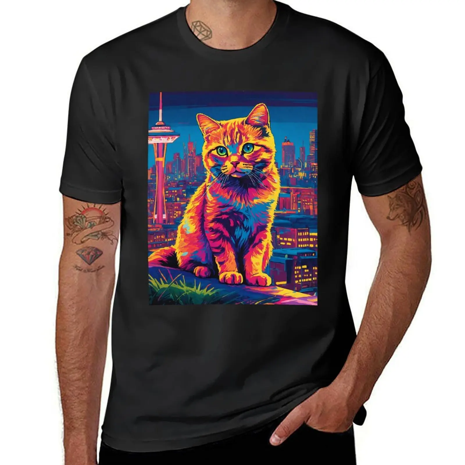 Magic Cat T-Shirt Blouse customs shirts graphic tees Short sleeve tee T-shirt men