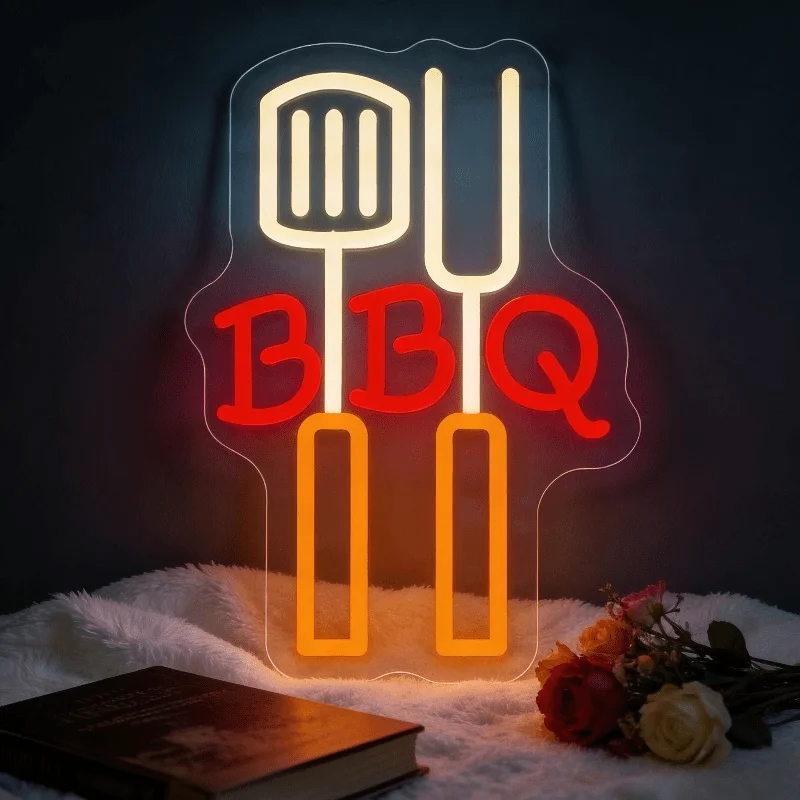 

BBQ Neon Sign LED Night Light USB Rechargeable Barbecue Grill Tools Decoration Lamp for Home Kitchen Restaurant Party Gifts