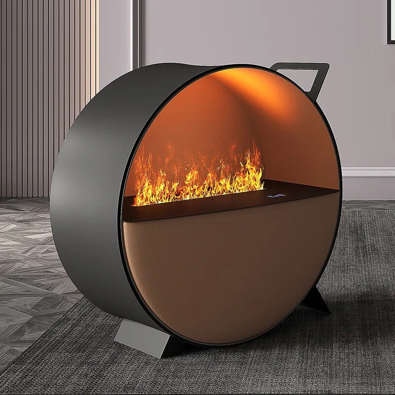 Custom Indoor Alcohol Heating Furnace Villa Living Room Mobile Fireplace Designer Internet celebrity Round Art Fireplace