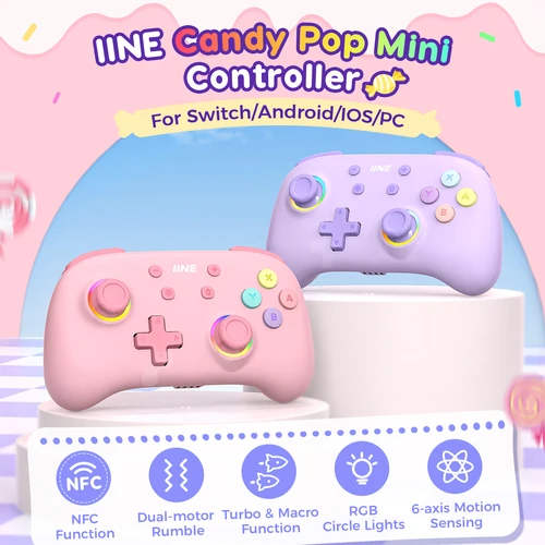 Imagen 2 del producto IINE Candy Pop Mini controlador compatible con función NFC función Turbo y Macro Compatible con Switch/PC/Android/IOS