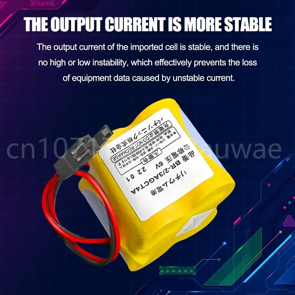 10 Stuks BR-2/3agct4a 6V Plc Lithium-Ion Batterij Bruine Riem Haak Plug A98L-0031-0025 Bruine Plug