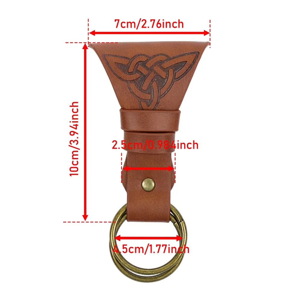 Medieval PU Leather Skirt Hike Vintage Celtic Double Ring Skirt Lifter Belt Accessory Viking Witch Renaissance LARP Fantasy Hall view 2