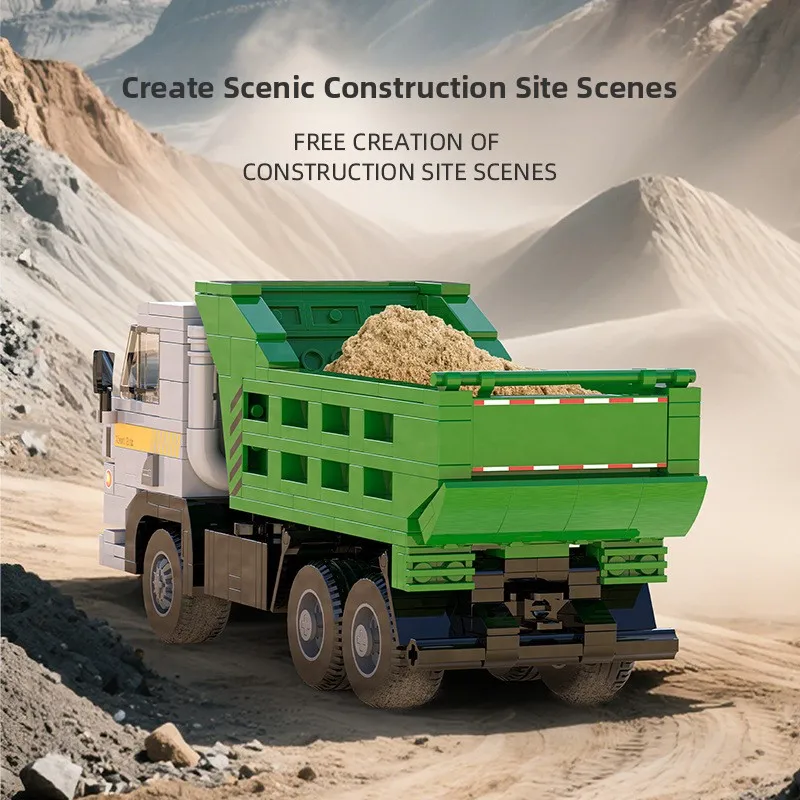 

MOC Dump Truck Model Building Blocks Engineering Series Trailer/Crane Truck Dump Trucks Assembled Car Small Bricks Toys Gifts