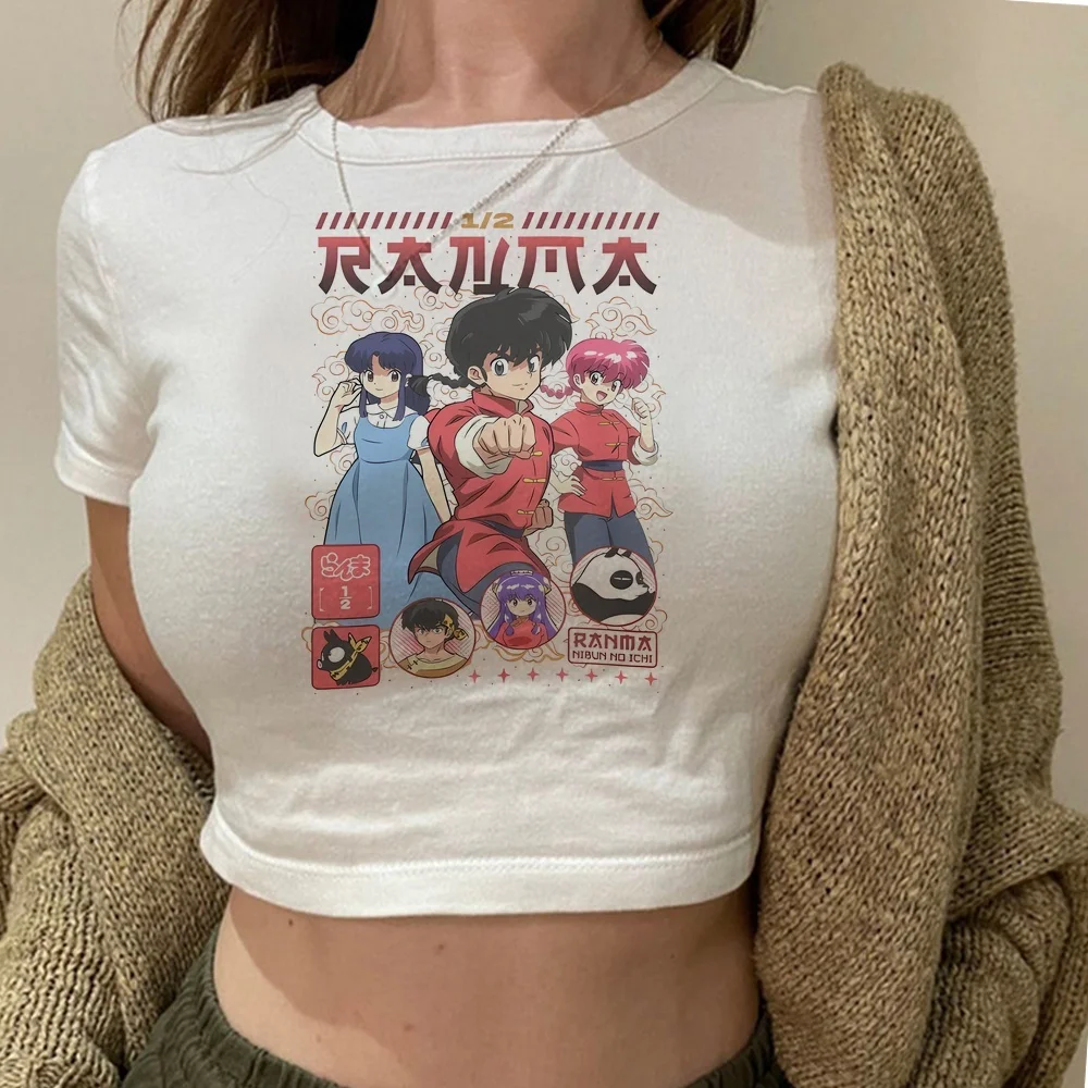Ranma 12 Saotome crop top girl scene  clearance sales summer cutecore japan t-shirt emo grunge gyaru cheap vintage