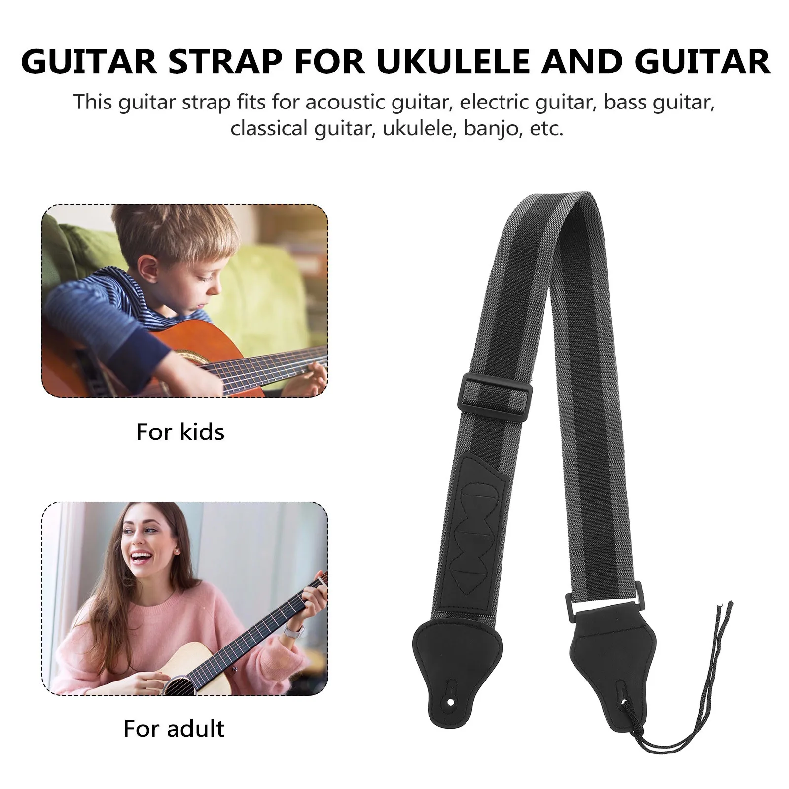 Correia de guitarra acústica respirável náilon comprimento ajustável com suporte de palheta para baixo elétrico guitarra instrumento musical suprimentos