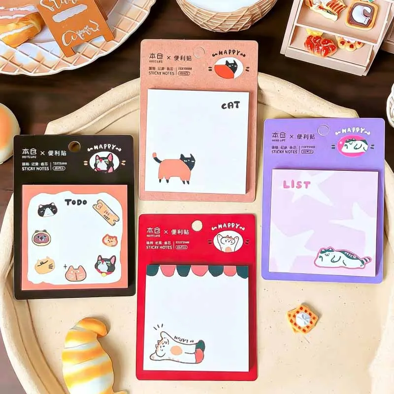 24pcs/lot Kawaii Cat Memo Pad Sticky Notes Cute N Times Stationery Label Notepad Bookmark Post School Supplies