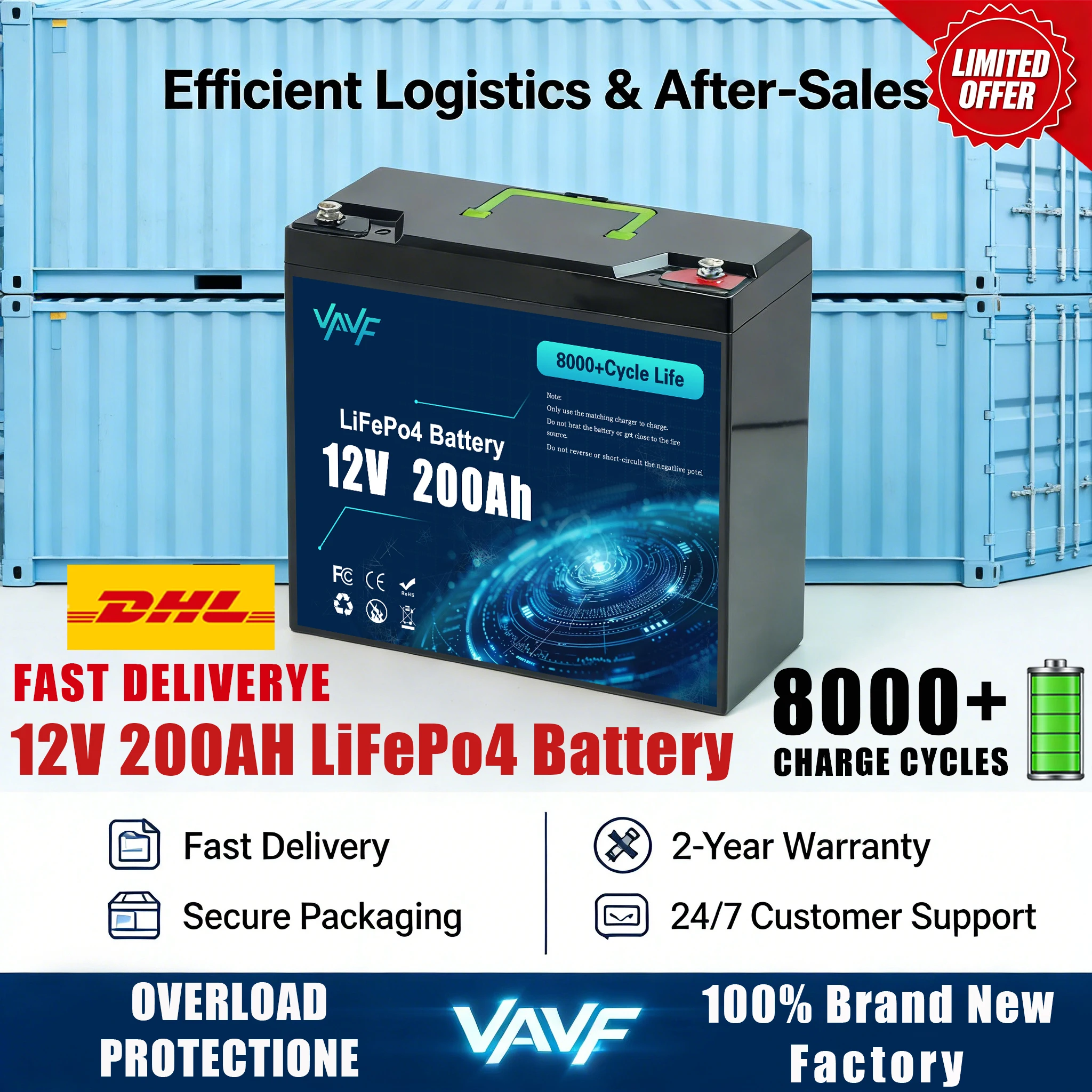 

LiFePO4 Battery 12V14Ah with Built-in BMS, 2000+ Cycles,Perfect for Solar Power Systems⌚️RVs, Marine Vessels, Off-Road Trips