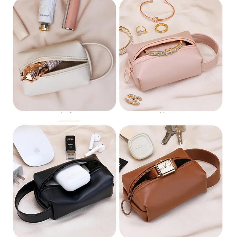 Travel Men Cosmetic Bag Toiletry Organizer PU Leather Women Storage Make Up Case Waterproof Makeup Bag Beauty Wash Pouch Handbag