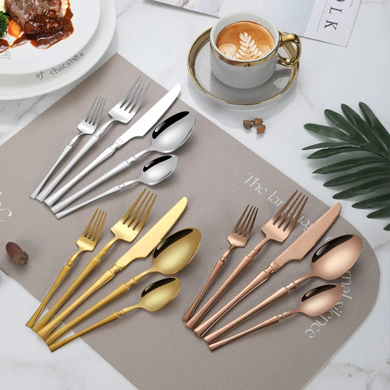 

30pcs Flatware Set Stainless Steel Dinnerware Tableware Knife Fork Coffee Spoon Dishwasher Safe Kitchen Dinner Cutlery Gift