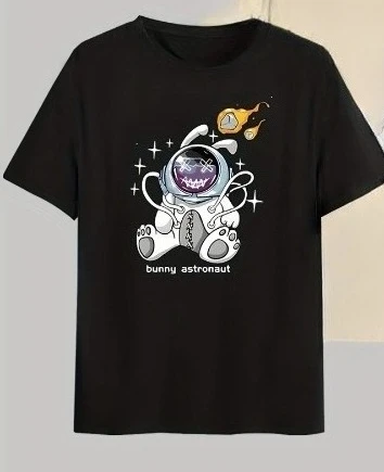 

Men's Cartoon Print Round Neck 100% cotton T-shirts, Fashionable Casual Sports Home T-shirts.