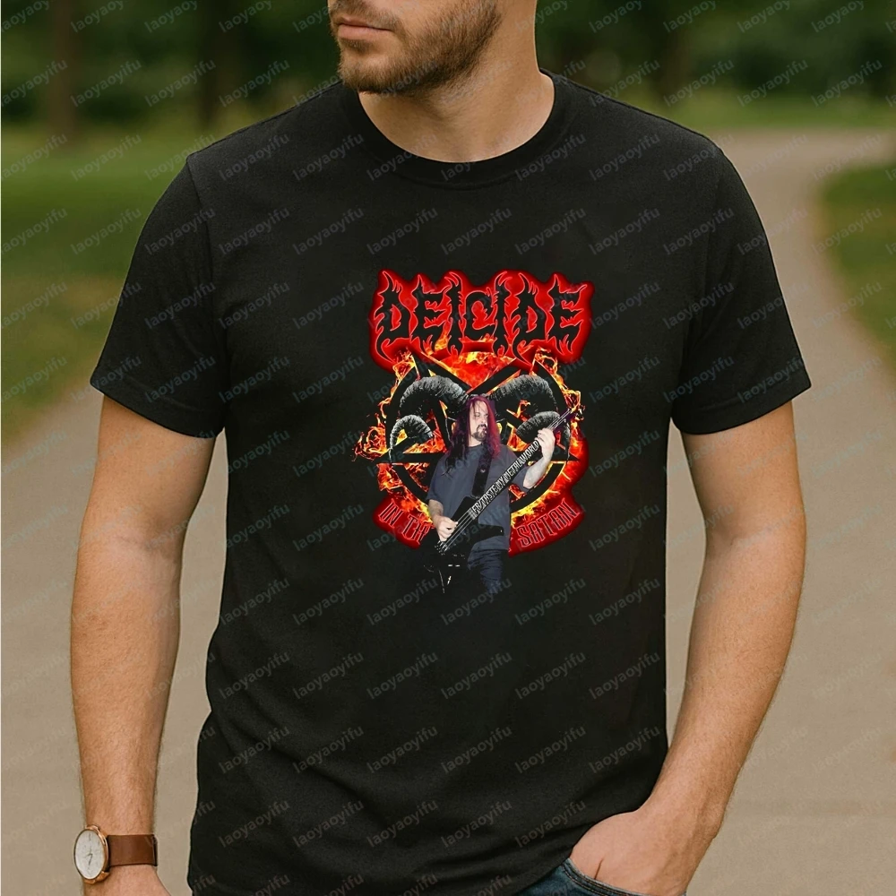 Korean-style Review of Men's Clothing. Deicide Band. Summer Short-sleeved Men's and Women's Shirts. Comfortable T-shirts.