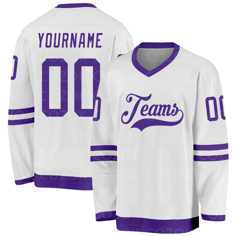 Custom White Black Hockey 3D Print You Name Number Men Women Ice Hockey Jersey Competition Training Jerseys