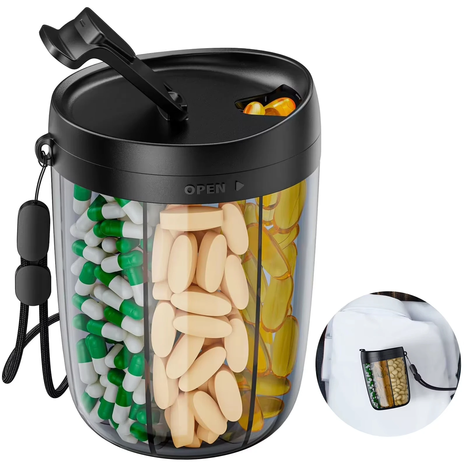 

Высокопрозрачный герметичный резервуар для хранения лекарств, пищевой материал, влагостойкий бытовой портативный аптечка со шкалой