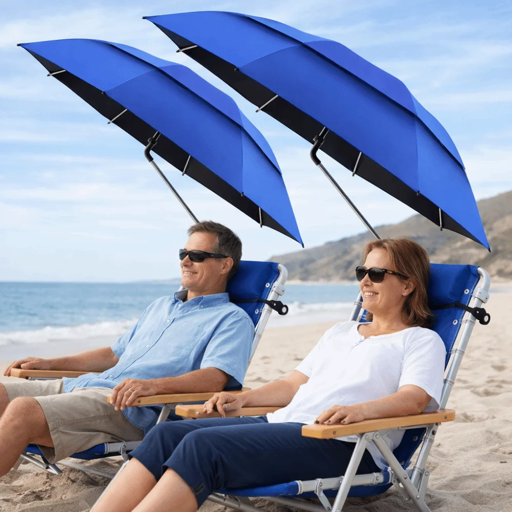 

360° Adjustable Adjustable Shade Umbrella UV Protection Sun Protection Beach Umbrella with Clamp Large Size