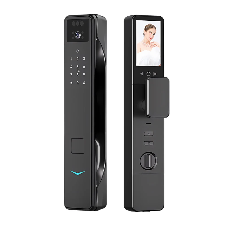 Smart Door Lock with Cat Eye Remote Video Card Unlocked Home Connect Wifi App Fingerprint Gate Digital 3D