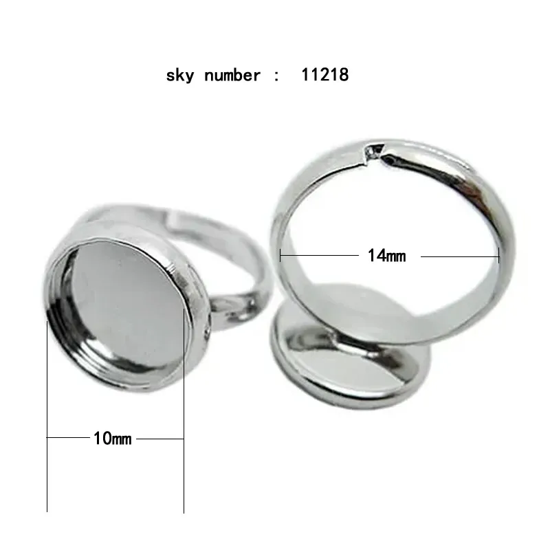 

Beadsnice ID11218smt17 Brass Ring Setting fit 10mm,12mm,14mm25mm Ring Blanks Adjustable Rings for Jewelry Making Pad Ring Blanks