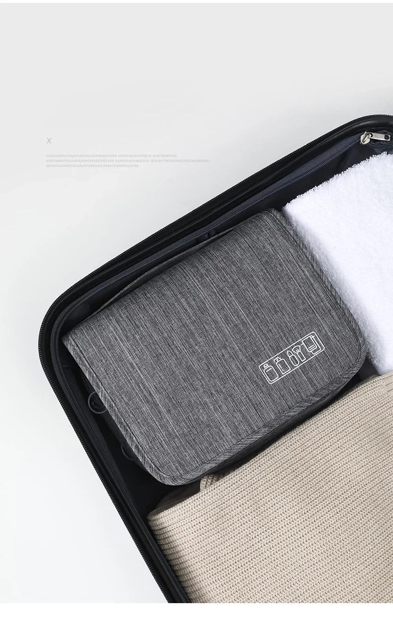 Oxford Stoff Männer Business Tragbare Aufbewahrungstasche Toilettenartikel Organizer Frauen Kosmetiktasche Wasserdicht Hängende Reise Waschbeutel – Detail 7