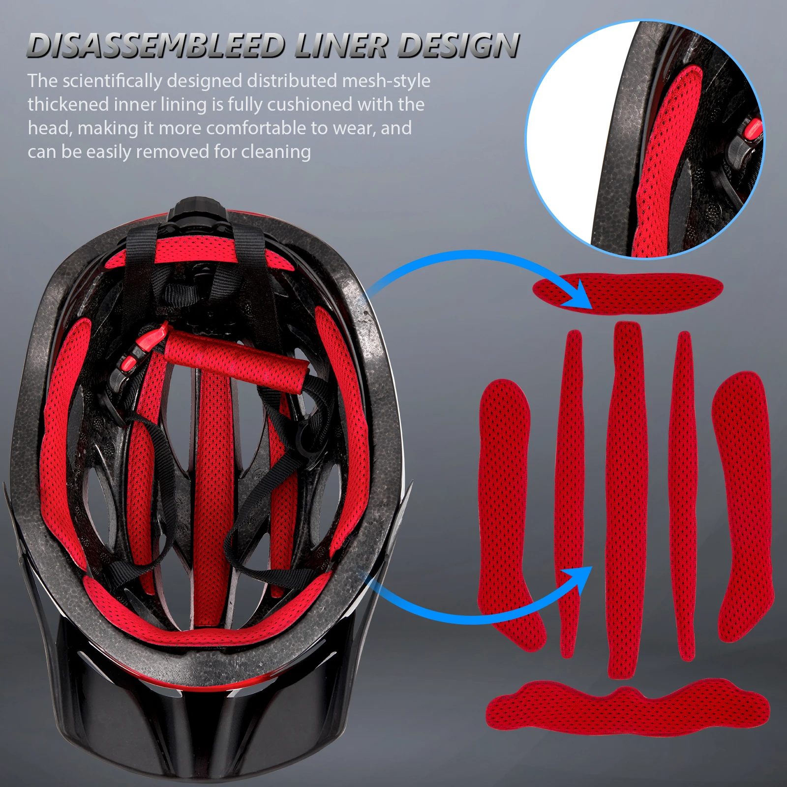 Fahrradhelm, Fahrradhelm für Erwachsene, Männer und Frauen, Mountainbike-Rennradhelme mit Zifferblatt-Passform, abnehmbarem Visier – Detail 6