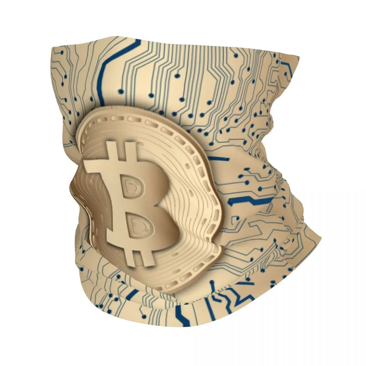 Custom Bitcoin Bandana Neck Gaiter Windproof Face Scarf Cover Men Women Cryptocurrency Blockchain Geek Headwear Tube Balaclava