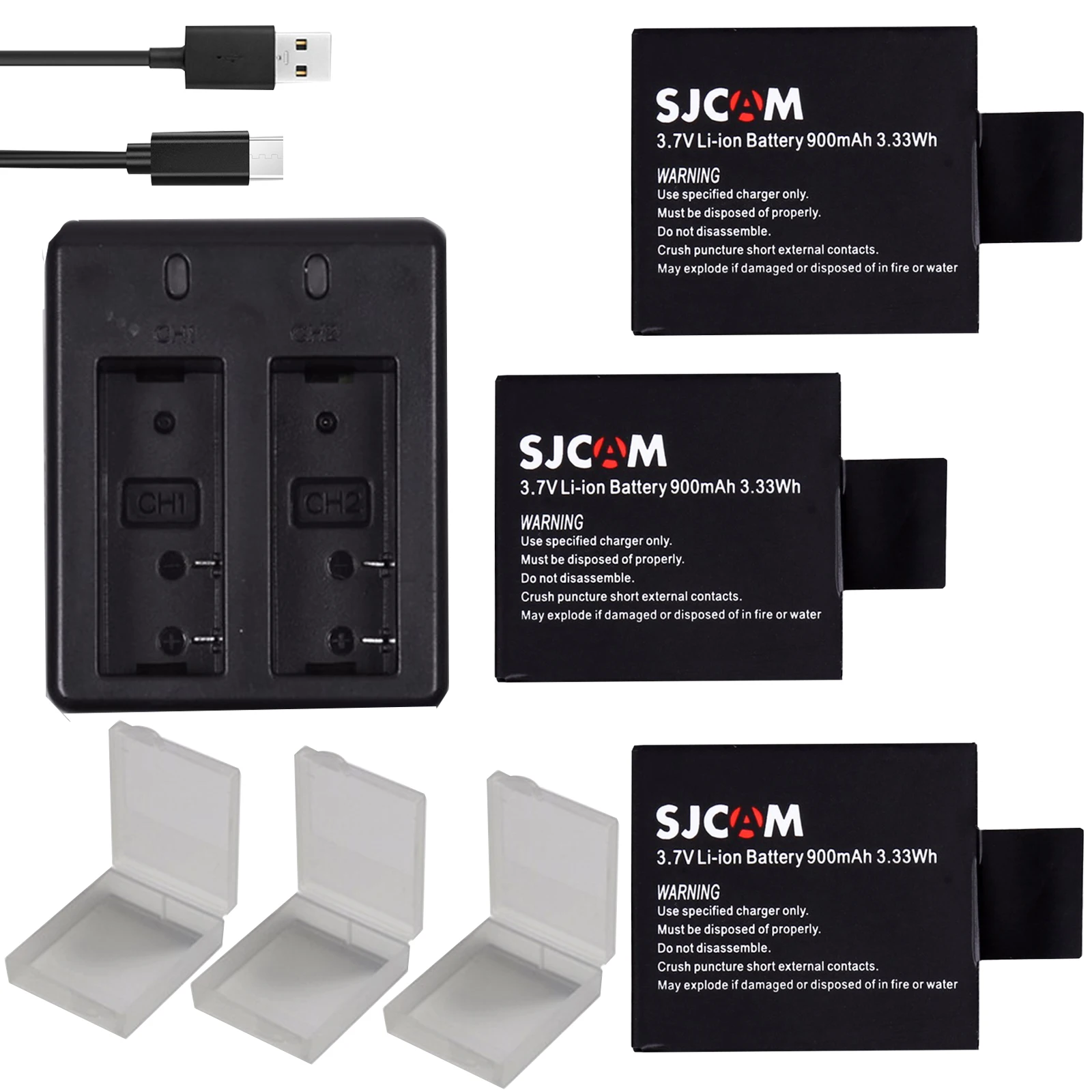 Oryginalna bateria SJ4000 PG900 PG1050 z ładowarka z podwójnym portem USB do SJCAM SJ5000 SJ6000 sj7000 SJ8000 M10 EKEN 4K H9 H8 H9 GIT-LB101