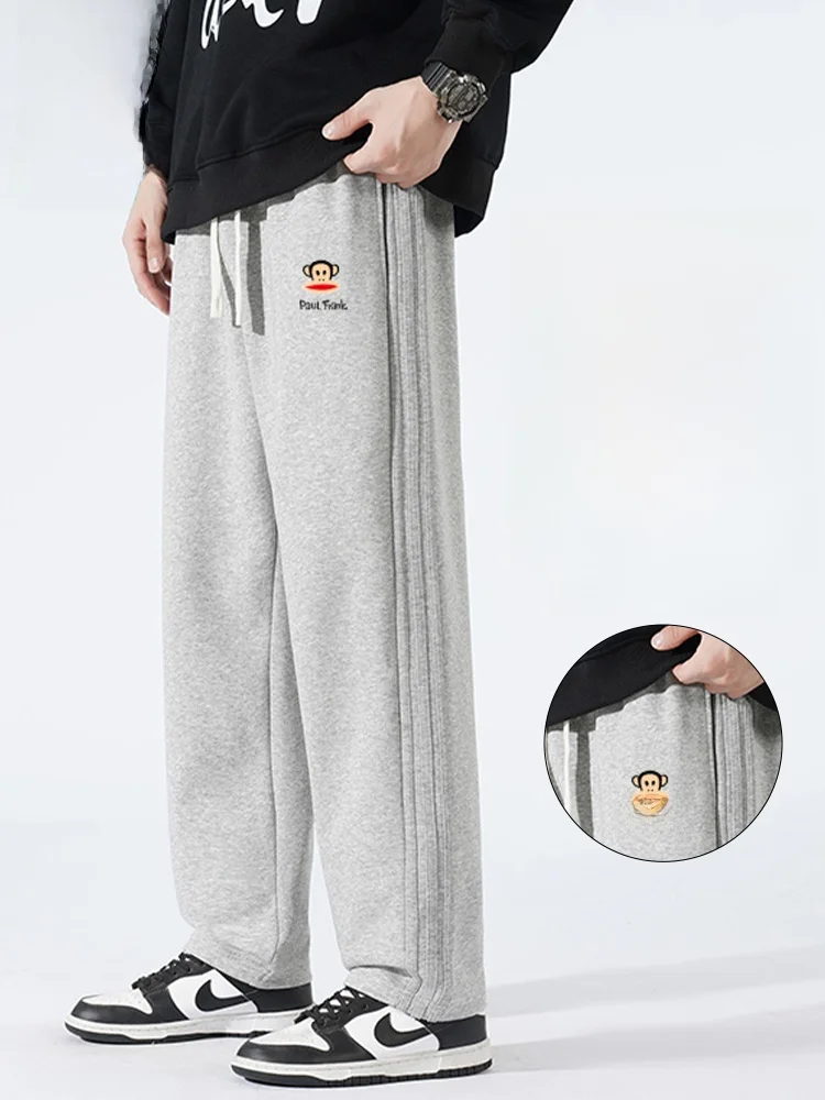 

Мужские повседневные спортивные брюки Paul Frank: осенняя новинка, прямой крой, со складками, молодежные, свободные, прямые штанины
