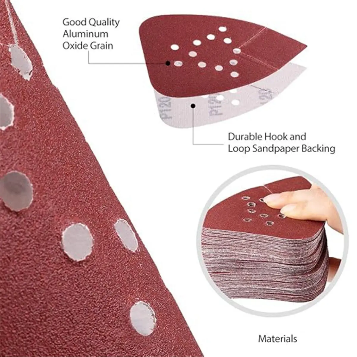 2026 New Tool 30 Pcs Mouse Detail Sander Sandpaper 12 Holes Triangular Sanding Paper for Multi Sander Detail Palm 120 Grits