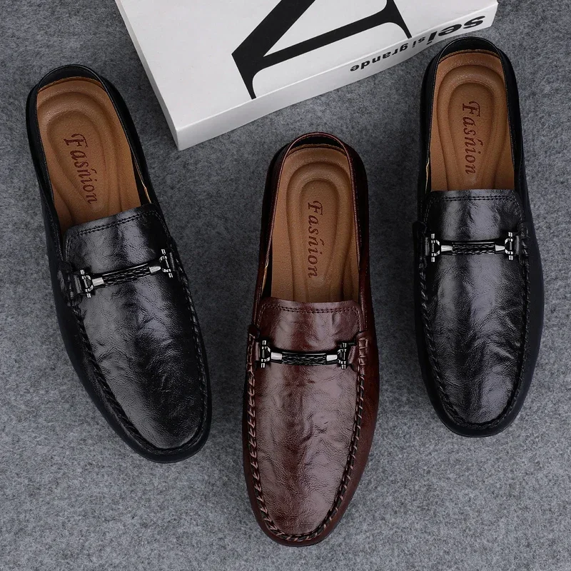 

Slip on Leather Casual Shoes Men Loafers Spring Summer Big Size Mocasines Hombre Loafer Chaussure Hommes Zapatillas De Deporte