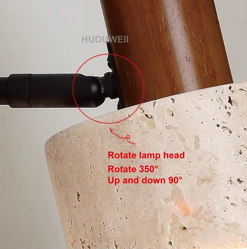 Stair Entrance Decoration LED Yellow Travertine Wall Lamp Retro Bedroom Bedside With Switch Drawstring Reading Wall Lamp