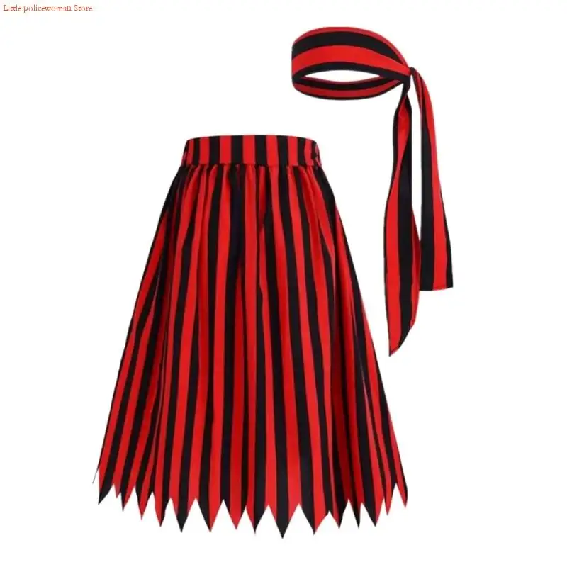 F92D 2PCS Pirate Bandana Head Scarf Pirate Jirate Pirate Costume ACCESSOIRES SET POUR LES FIMES GILLES Costumes cosplay