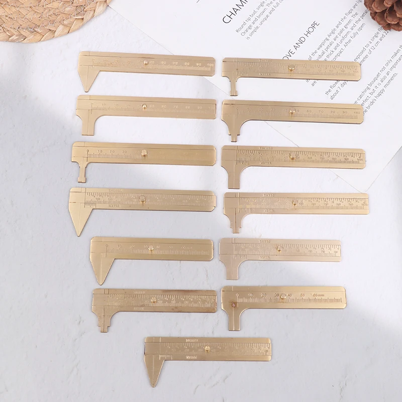 80/100mm ±0.01mm High Precision Mini Brass Sliding Ruler Double Scales Metal Vernier Caliper Gauge Measuring Supplies New