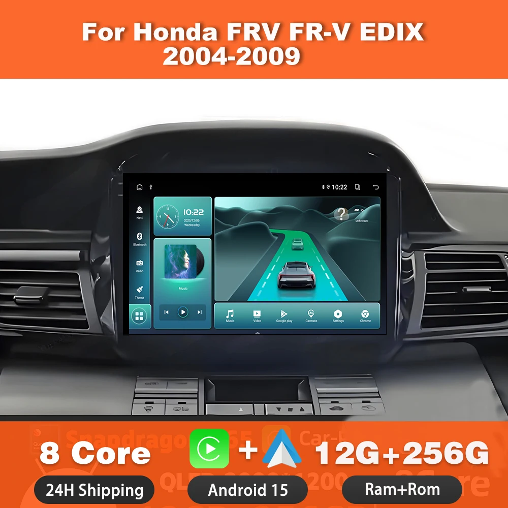 

Android 15 For Honda FRV FR-V EDIX 2004-2009Car Radio Multimedia Player Stereo Navigation GPS Carplay Screen Wireless Dash Cam