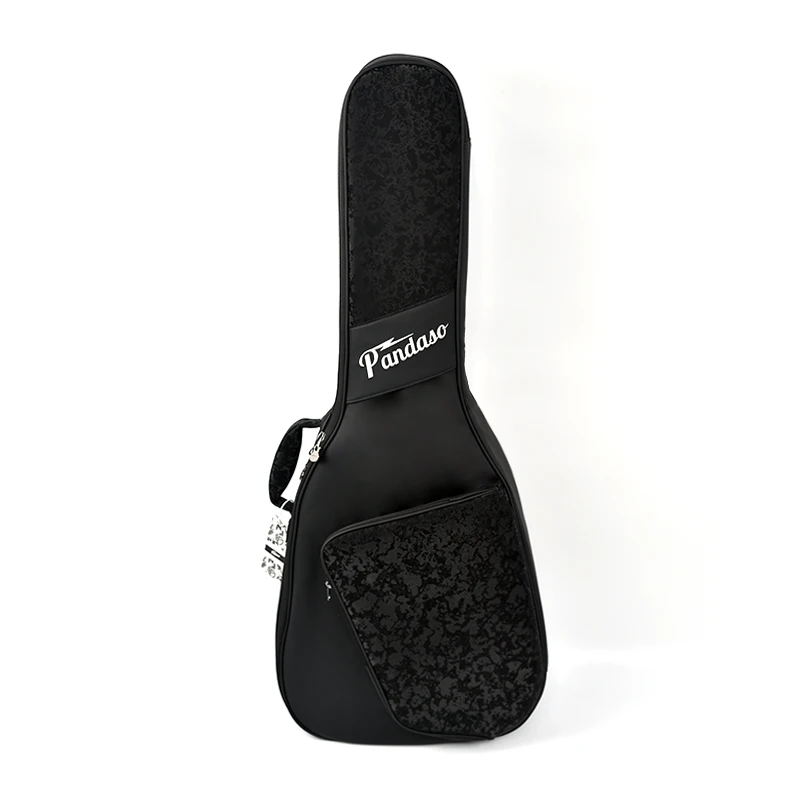 

Pandaso Folk Guitar Bag Thickeneded Waterproof Checkable Anti-Fall Guitar Bag Black Pattern
