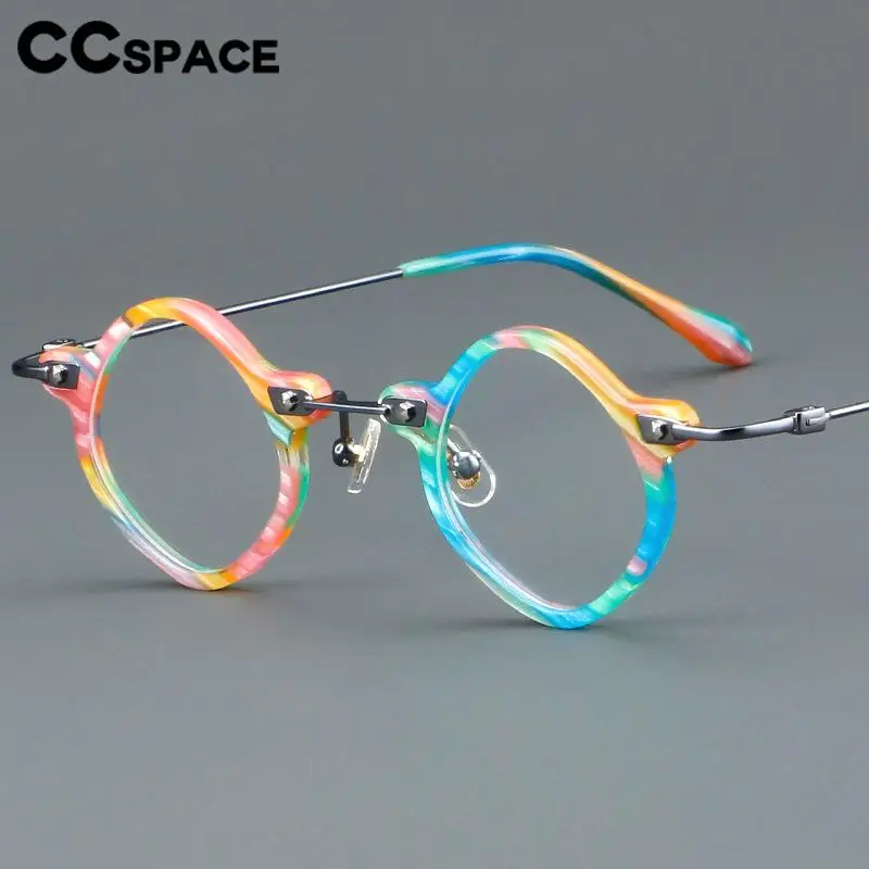 

57170 Fashion Rhombus Acetate Optical Spectacle Frames Women Trend Colorful Vintage Transparent Eyeglass Men Glasses Frames