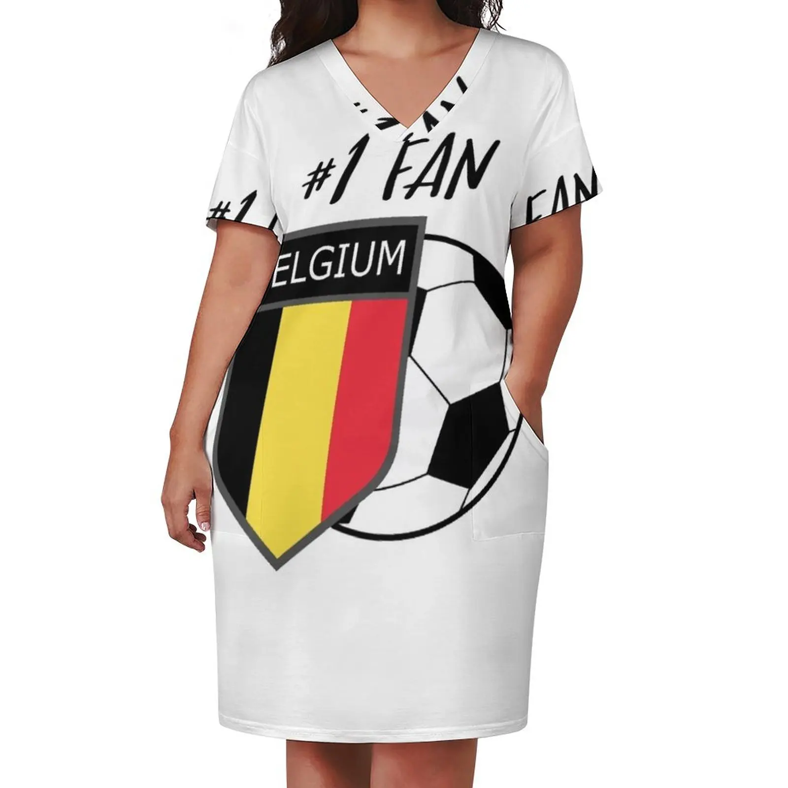 Belgium Soccer Team 2018 Belgium 2018 Soccer Games Belgium soccer team Loose Pocket Dress african dresses for woman