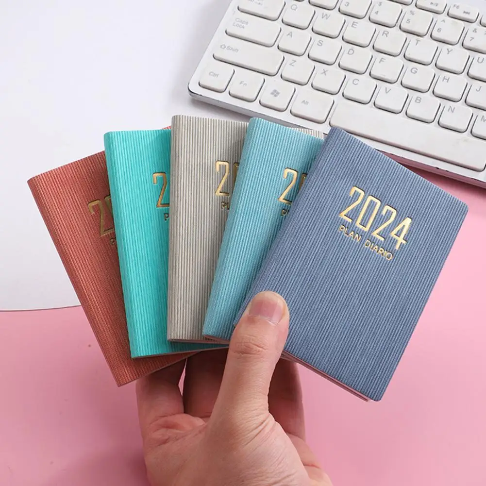 Cuaderno planificador semanal A7, diario, cuaderno de notas de bolsillo, calendario, Bloc de notas, papelería, suministros escolares de oficina, 2024