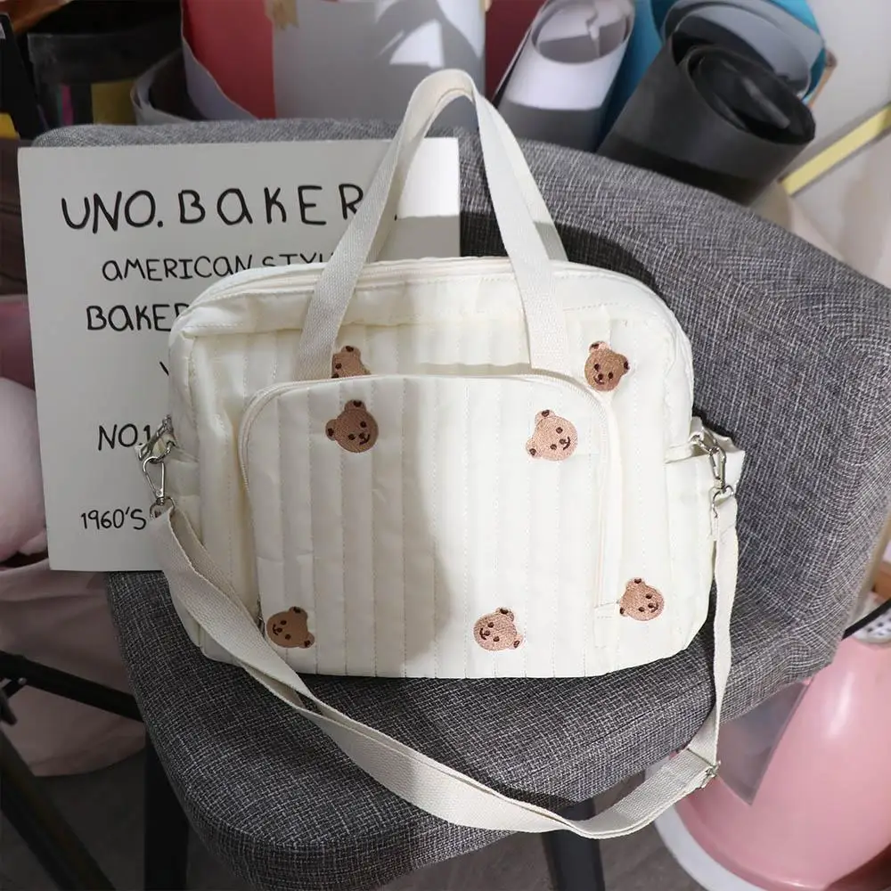 Multi-function Korean Style Mummy Bag Flower Bear Single Shoulder Bag Multi-pocket Lightweight Women Handbag Female