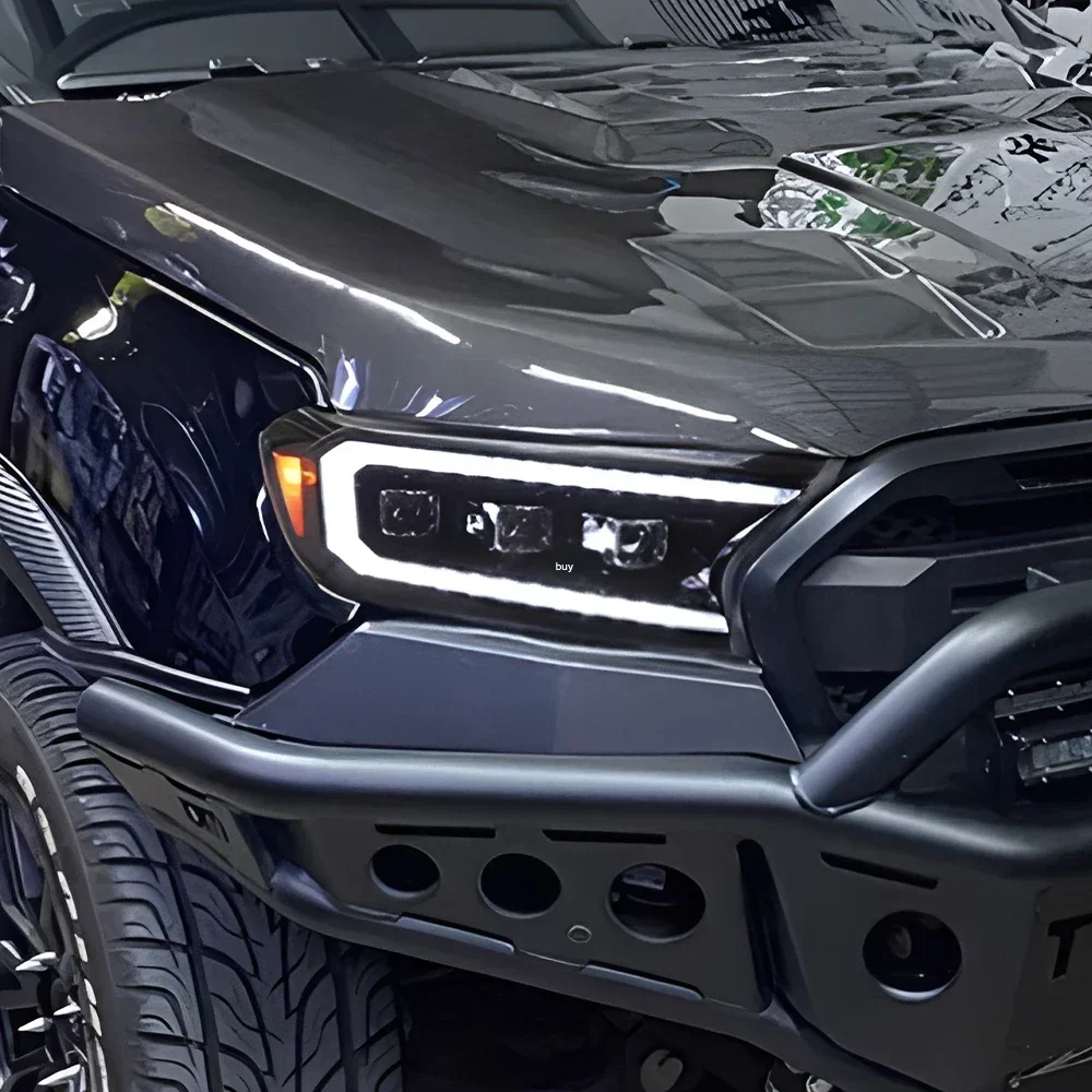 

Авто фары для Ford Ranger 2016-2020, светодиодные передние фары автомобиля в сборе, обновление динамического DRL 3, инструмент для линз проектора, автомобильные аксессуары