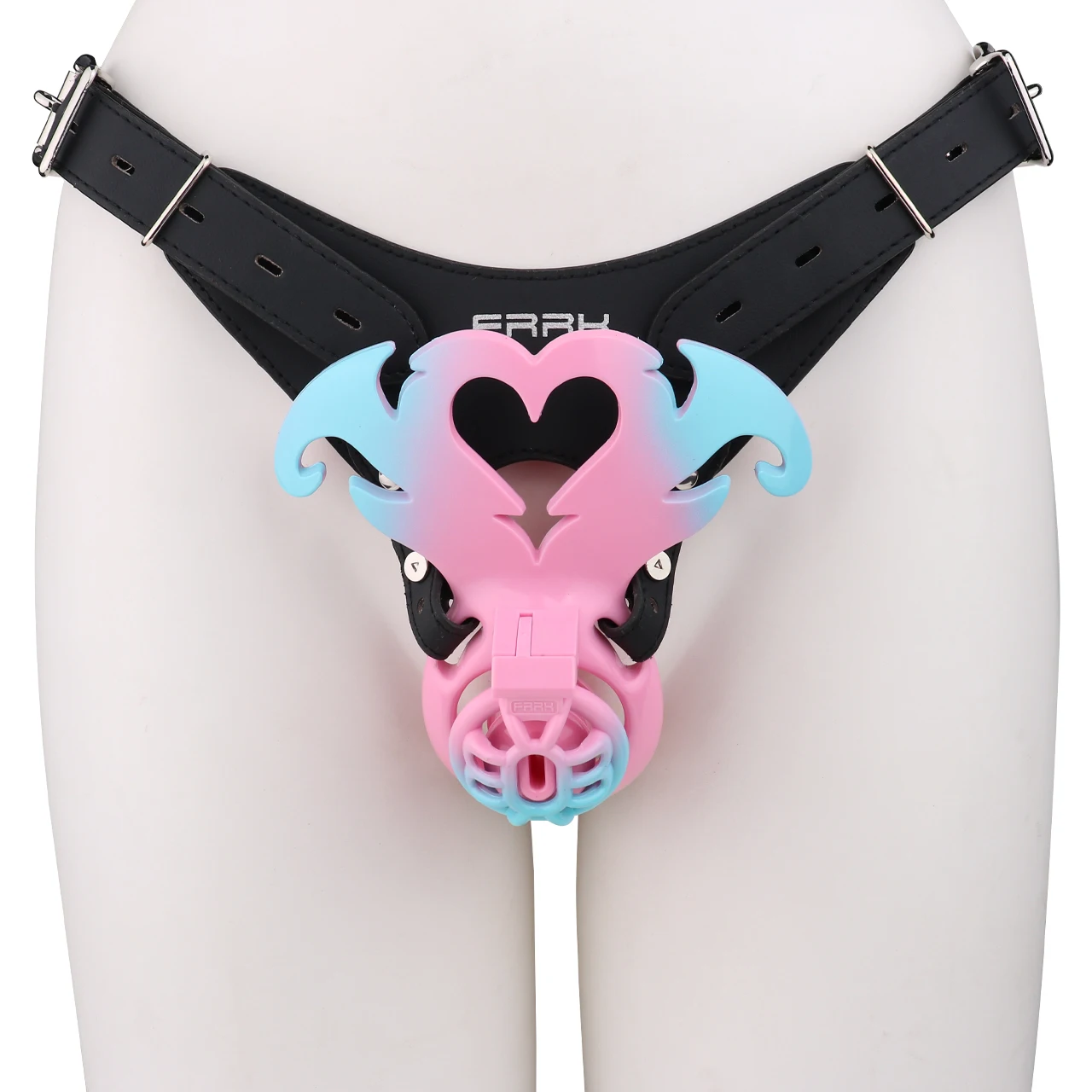 LEZEE Resin Male Chastity Cage Breathable Urethral Locking Device With PU Leather Chastity Belt Cockring Abstinent Penis Cages - view 5