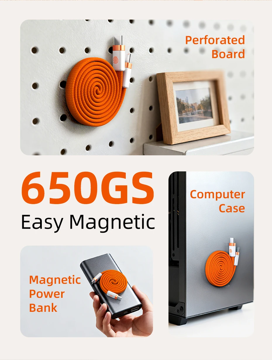 CABLETIME USB-C Kabel Magnetisches Typ-C Kabel PD100W 480Mbps Flachkabel Hochgeschwindigkeitsübertragung für HUAWEI Xiaomi iPhone 17/16 C-Kabel – Detail 13