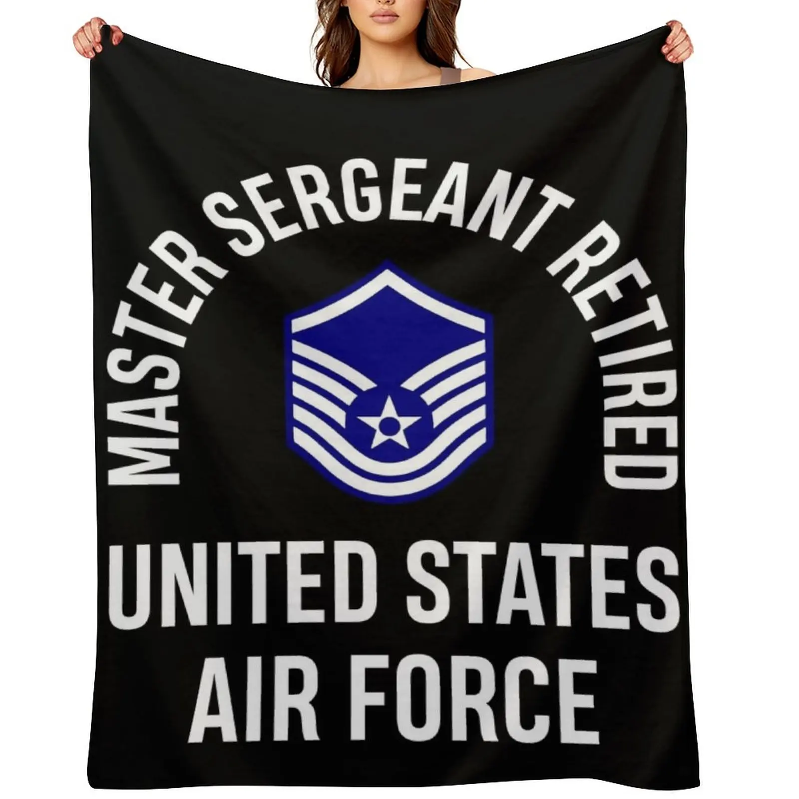 

Master Sergeant Retired United Sates Air Force Retirement Throw Blanket Luxury Thicken Heavy Decorative Sofas Blankets