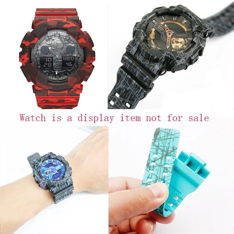 Resin camo strap for men and women GA110 120 140 GD120 GAX100 silicone case