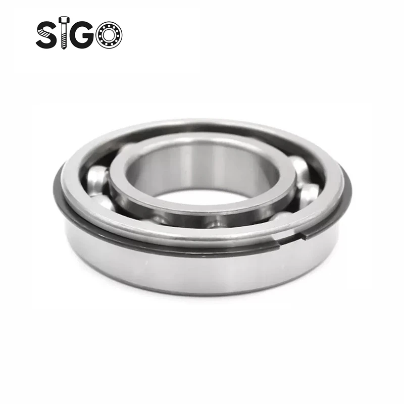 2PCS  Bearing with Locating Snap Ring 6200N 6201N 6202N 6203N 6204N 6205N 6206N 6207N RS Rubber Seal ZZ Iron Seal