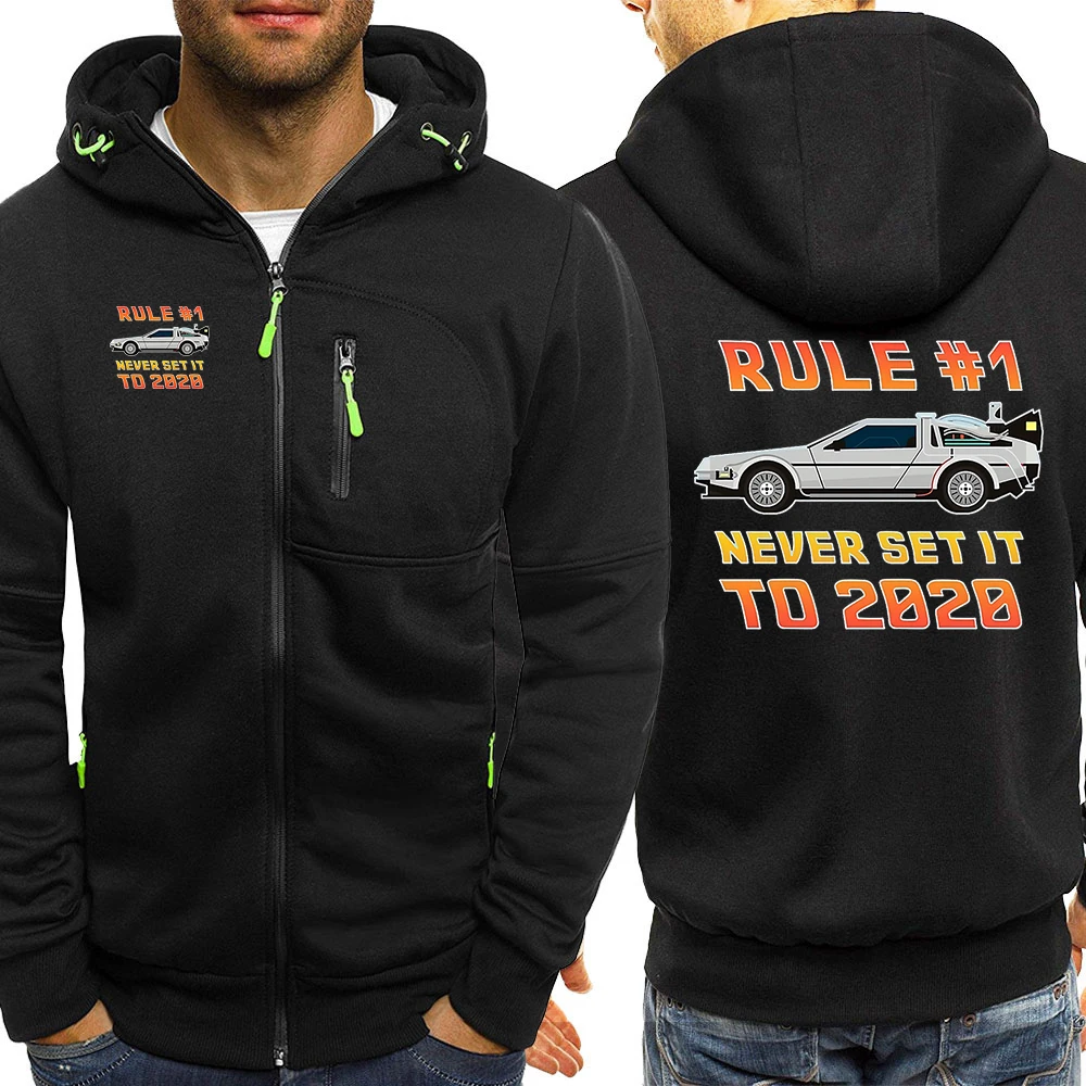 

Rule Never Set It To 2020 Prints Men Clothing Creativity Simple Streetwear O-Neck Fashion Hoodies Casual Man Zipper Long Sleeves