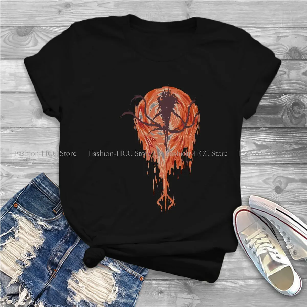 Presence Fashion Polyester TShirts Bloodborne Game Female Graphic Streetwear T Shirt O Neck