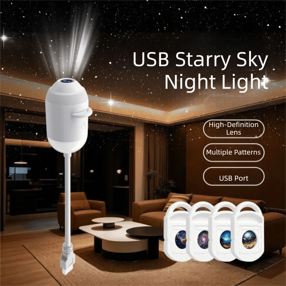 High-definition Galaxy Star Projector Flexible Gooseneck 360 Adjust Night Light Projector Smart Dynamic 360° Rotate