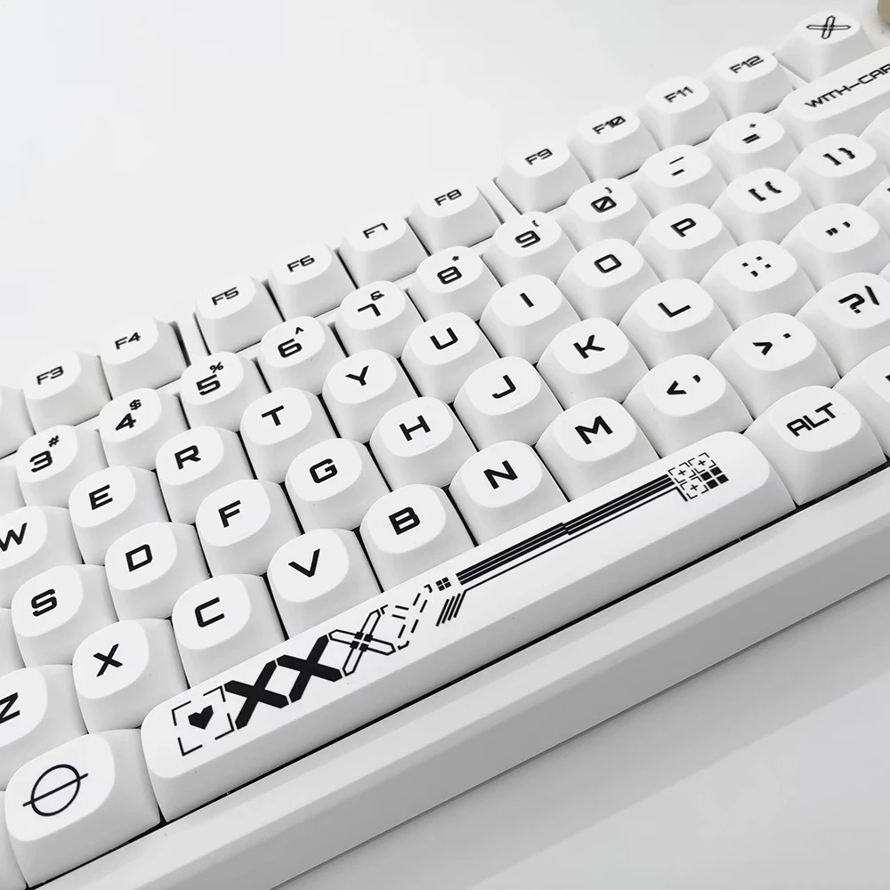 Printed Minimalist White Keycaps MA Profile 121 keys Double Shot PBT Key caps For Vgn Rk Ciy Mechanical Keyboard