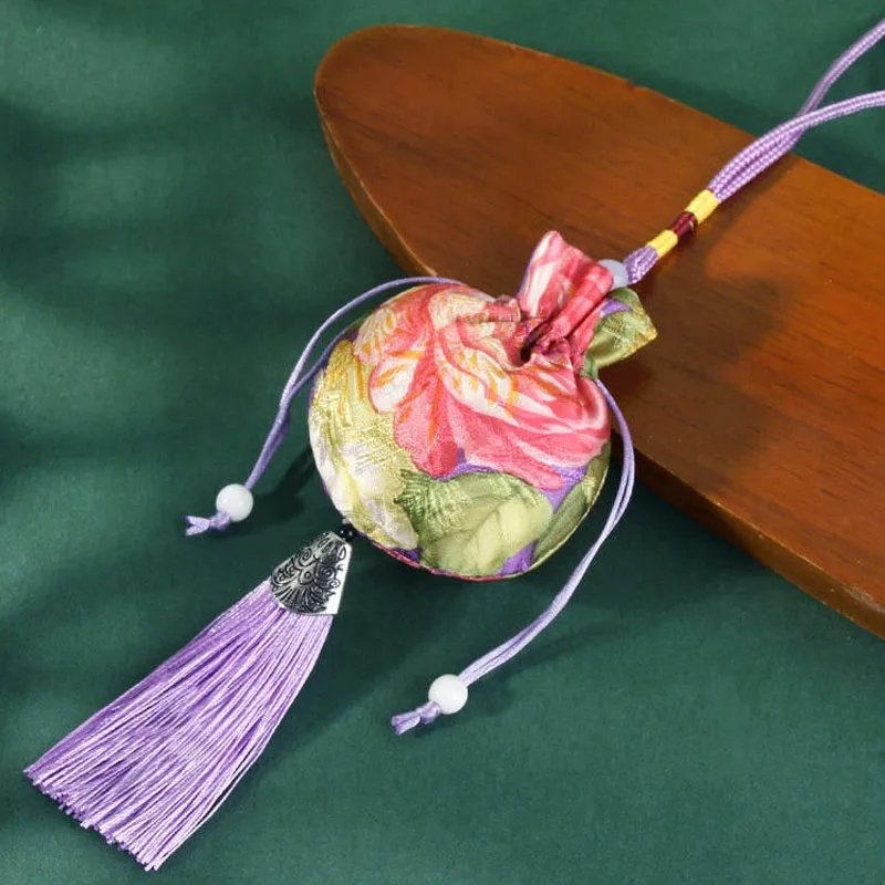 20pcs/Lot Chinese Sachet Peony Flower Hanging Bag Embroidery Drawstring Bags Gift Jewelry Package Storage Pocket Reusable Pouch